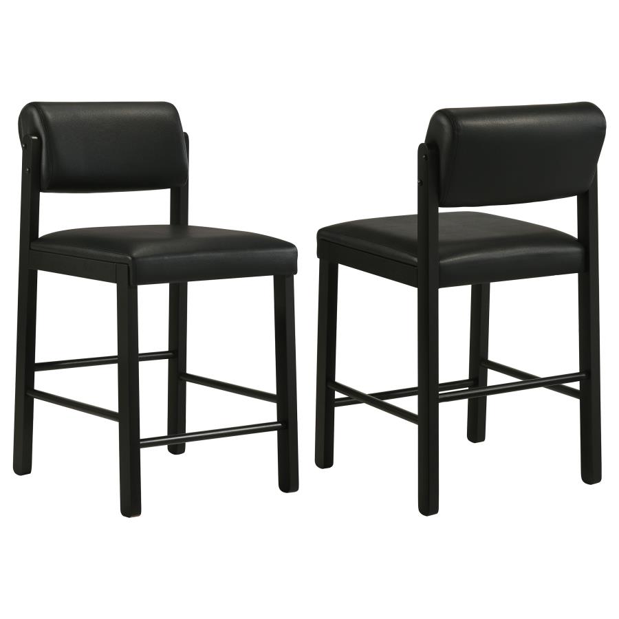 (image for) Kehoe Upholstered Counter Height Chair Black (Set of 2)