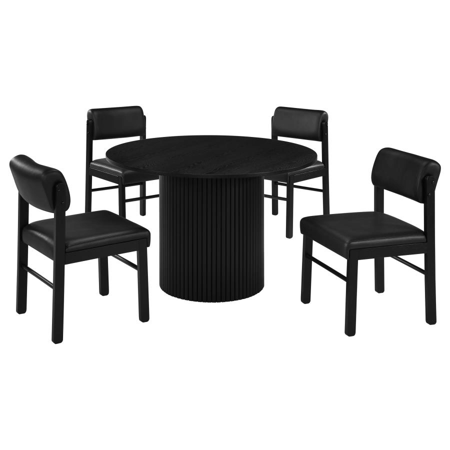 (image for) Hamlyn 5-piece Round Wood Dining Set Black