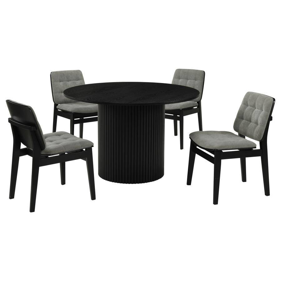 (image for) Hamlyn 5-piece Round Wood Dining Set Grey and Black