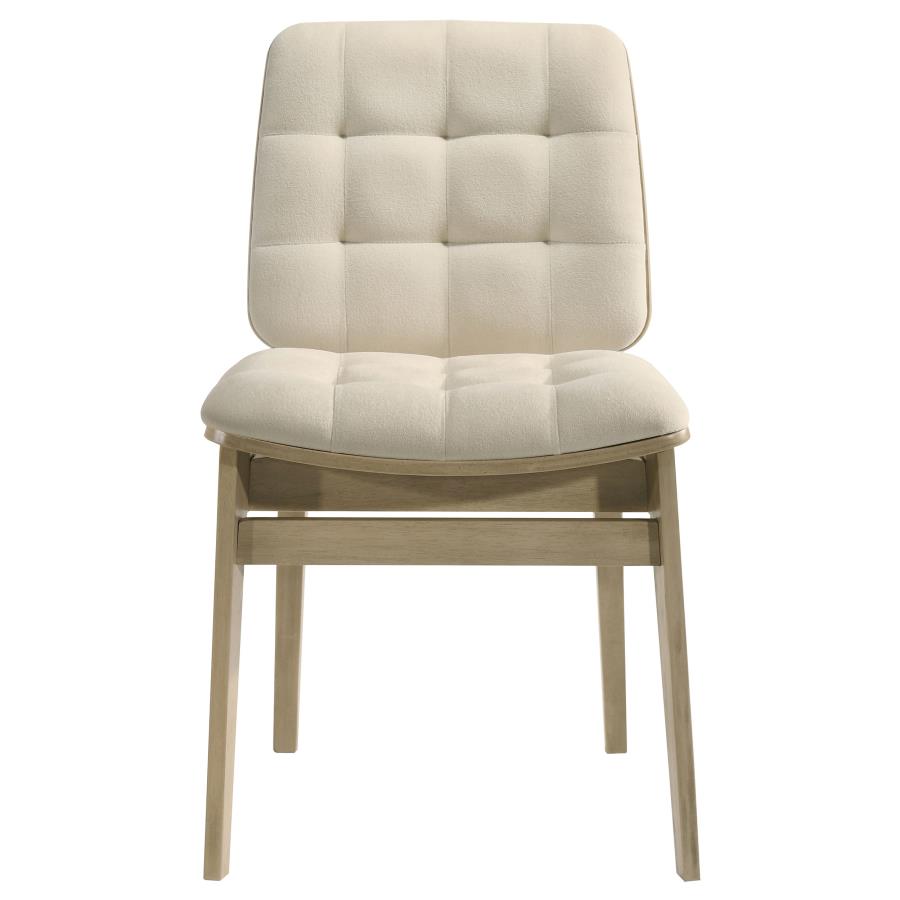 Hamlyn 5-piece Round Wood Dining Set Cream and Natural Oak
