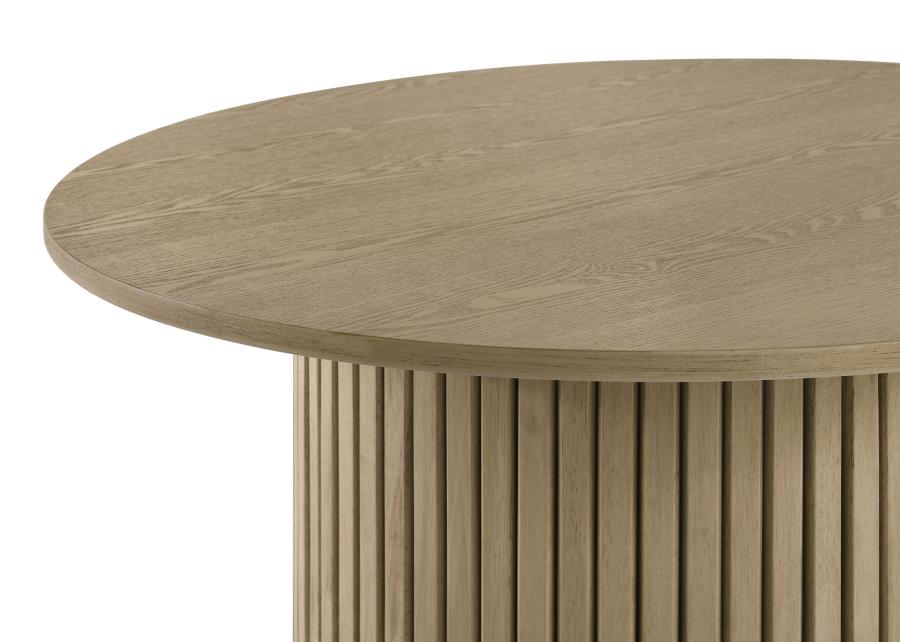 Hamlyn 5-piece Round Wood Dining Set Grey and Natural Oak