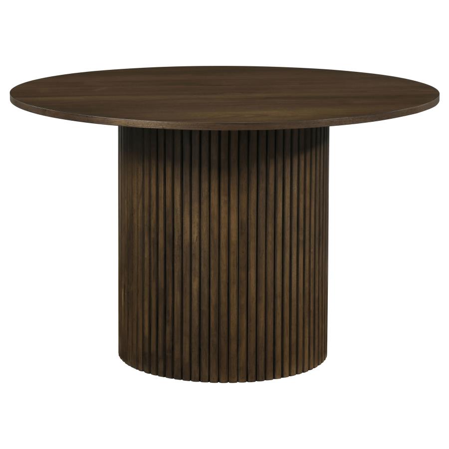 Hamlyn 5-piece Round Wood Dining Set Wheat and Walnut