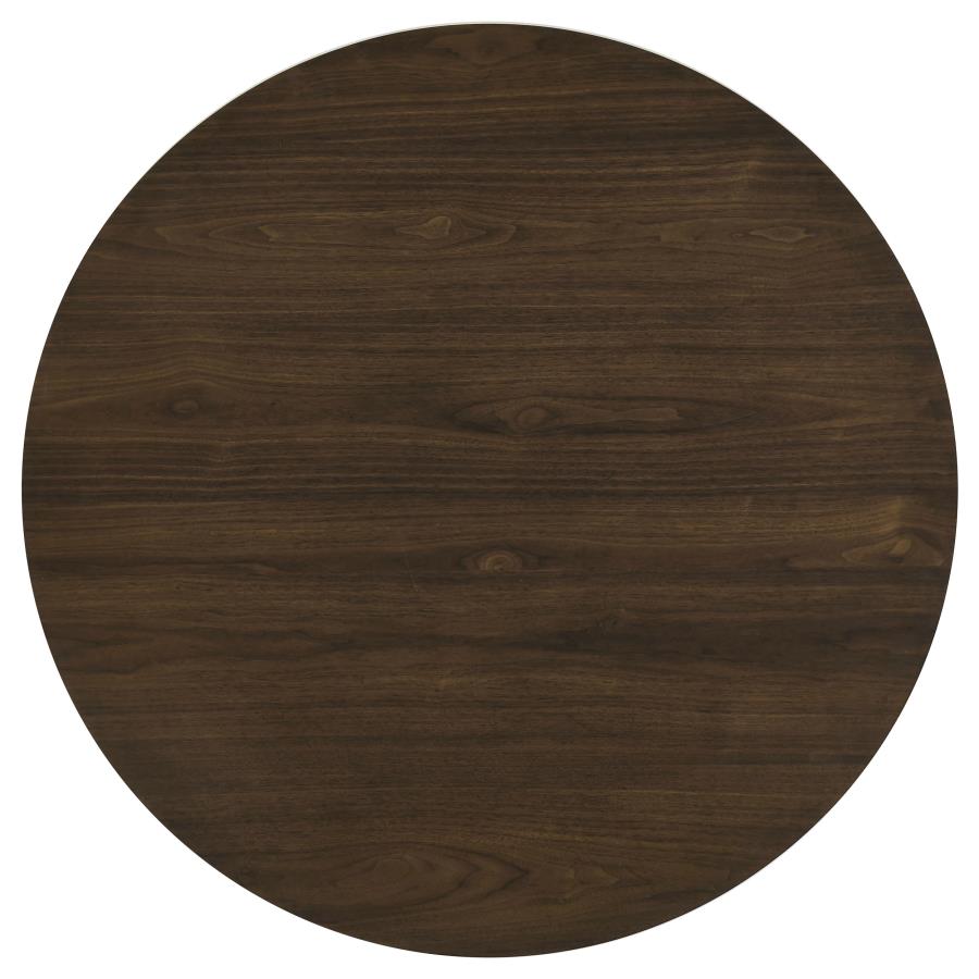Hamlyn 5-piece Round Wood Dining Set Cream and Walnut