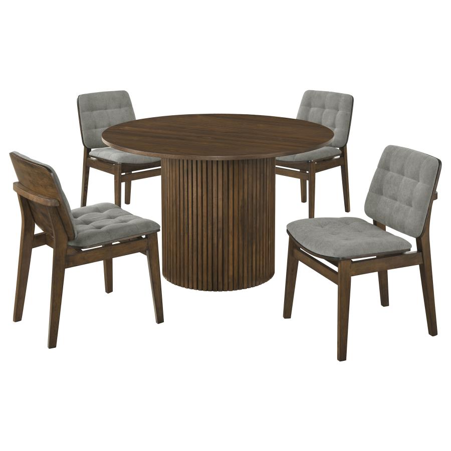 (image for) Hamlyn 5-piece Round Wood Dining Set Grey and Walnut