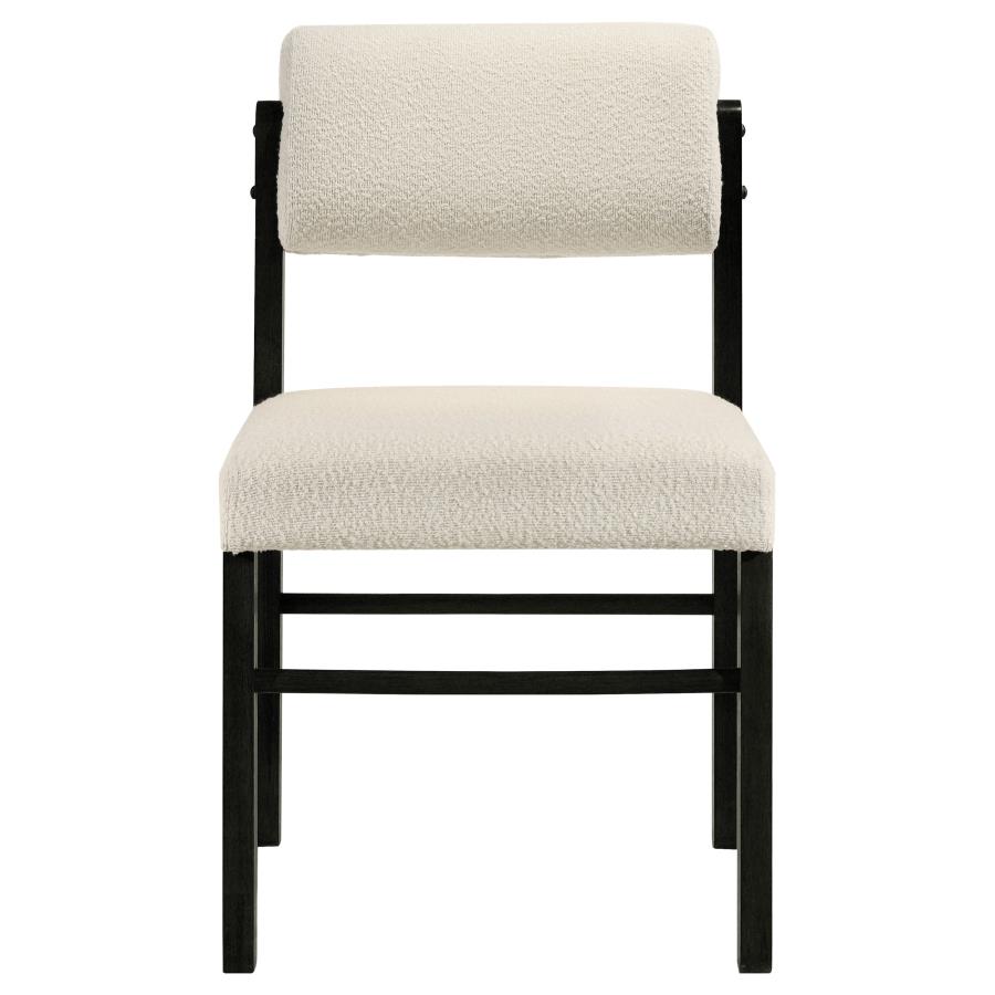 Kehoe Upholstered Dining Side Chair Cream and Black (Set of 2)