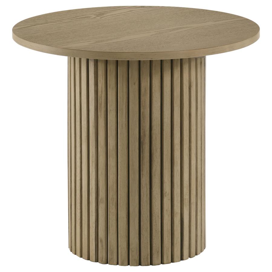 (image for) Hamlyn 43-inch Round Wood Counter Height Dining Table Natural Oak