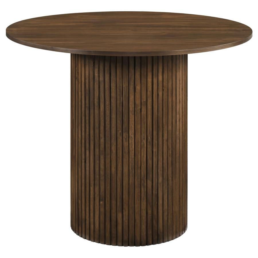 (image for) Hamlyn 43-inch Round Wood Counter Height Dining Table Walnut