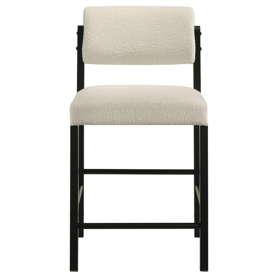 Kehoe Upholstered Counter Height Chair Cream and Black (Set of 2)