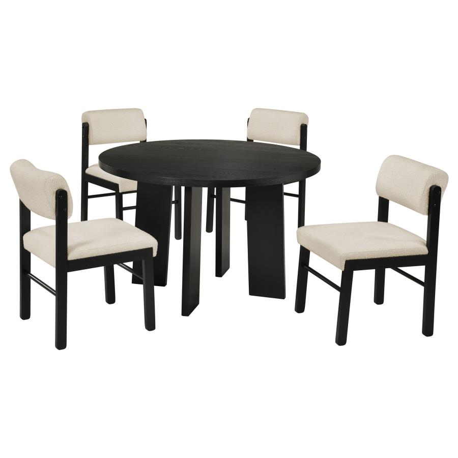 (image for) Strouse 5-piece Dining Set Cream and Black