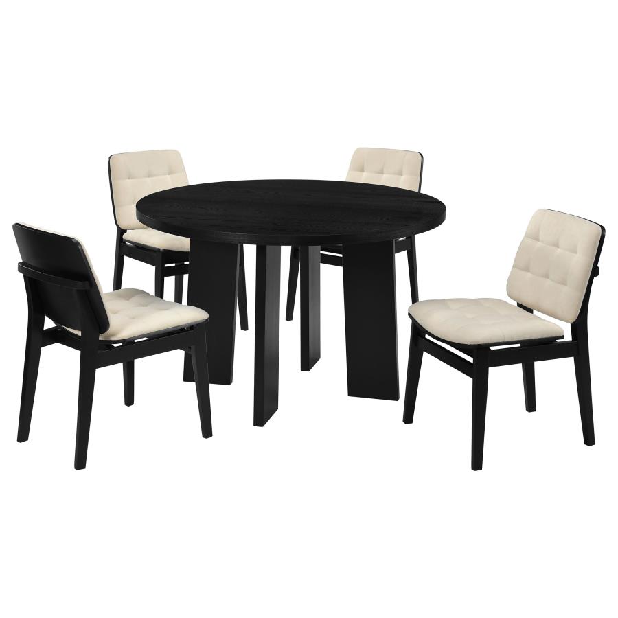 (image for) Strouse 5-piece Dining Set Cream and Black