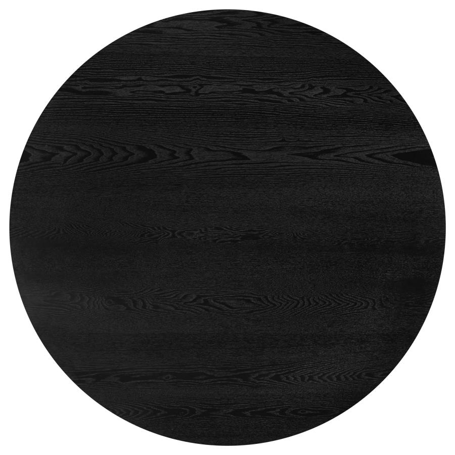 Strouse 47-inch Round Wood Dining Room Table Black