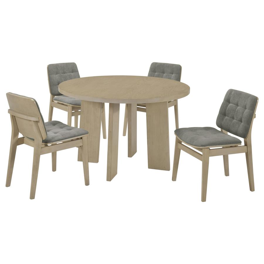 (image for) Strouse 5-piece Dining Set Grey and Natural Oak