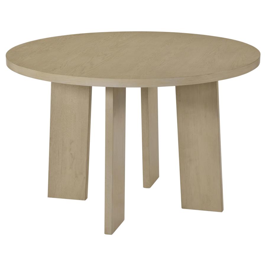 (image for) Strouse 47-inch Round Wood Dining Room Table Natural Oak