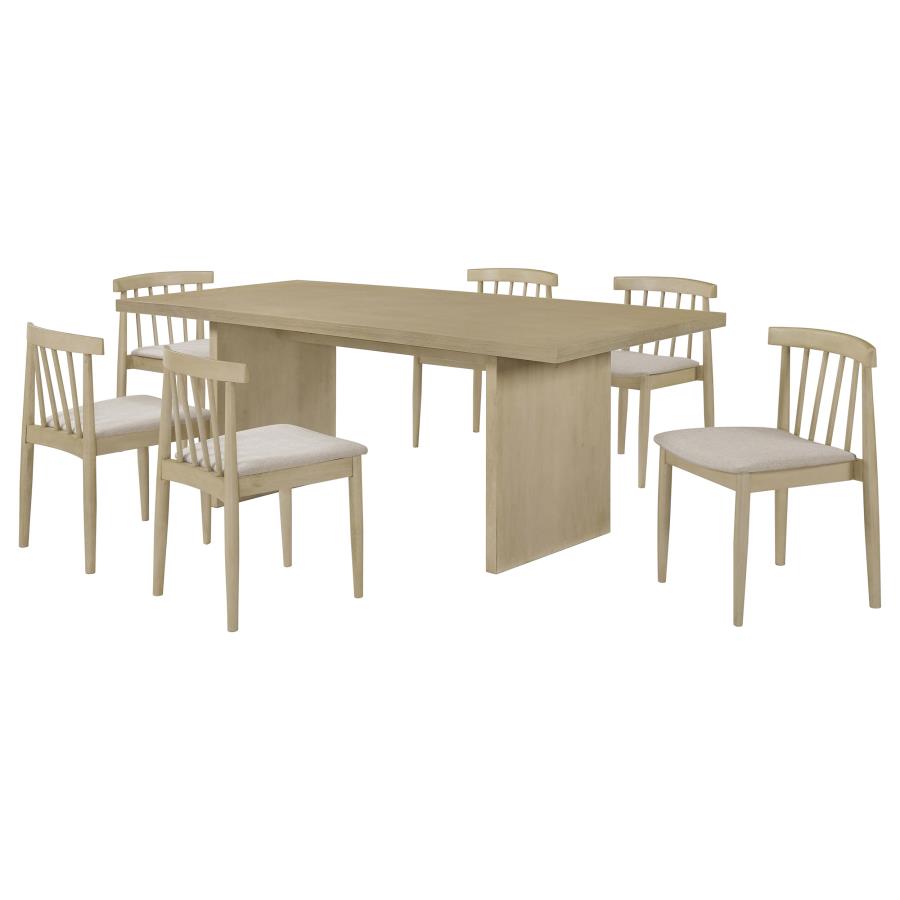 (image for) Decker 7-piece 82-inch Rectangular Dining Set Wheat and Natural Oak