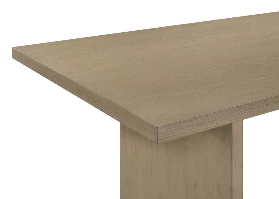 Decker 7-piece 82-inch Rectangular Dining Set Wheat and Natural Oak