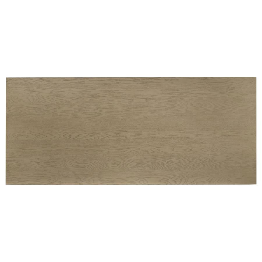 Decker 7-piece 82-inch Rectangular Dining Set Black and Natural Oak