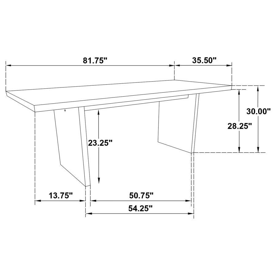 Decker 7-piece 82-inch Rectangular Dining Set Black and Natural Oak