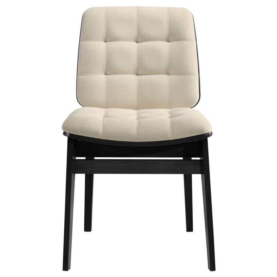 Redbridge Velvet Upholstered Side Chair Cream and Black (Set of 2)