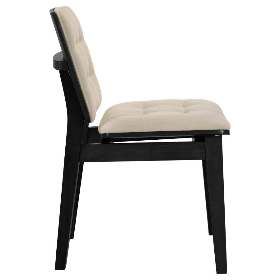 Redbridge Velvet Upholstered Side Chair Cream and Black (Set of 2)