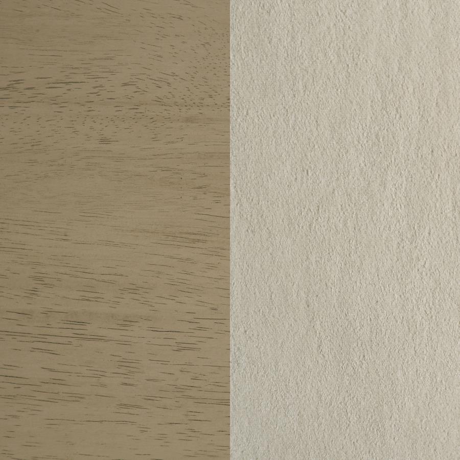 Redbridge Velvet Upholstered Side Chair Cream and Natural Oak (Set of 2)