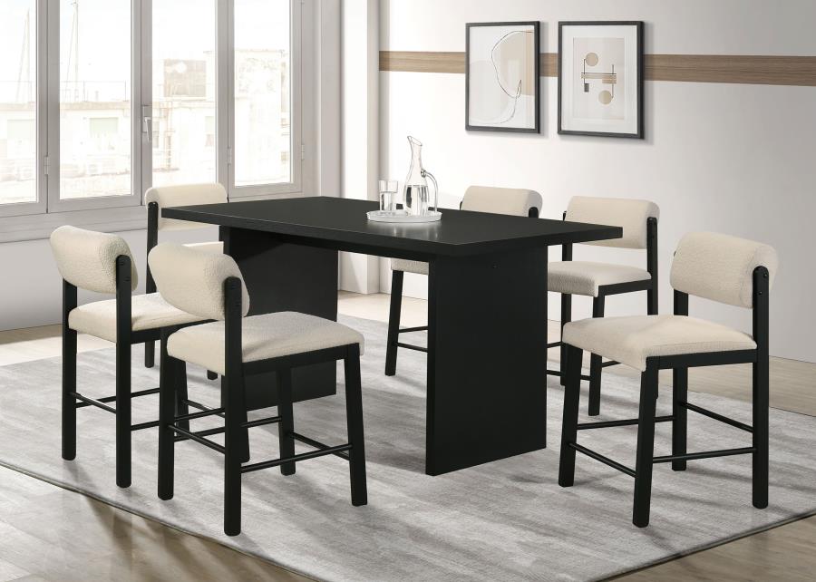 (image for) Decker 7-piece 70-inch Rectangular Counter Height Dining Set Cream and Black