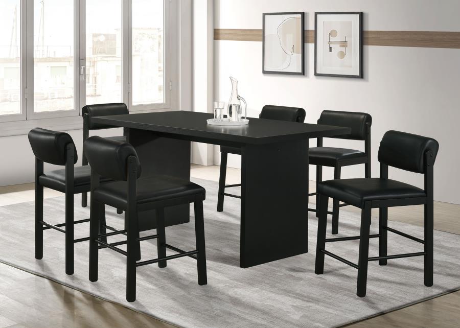 (image for) Decker 7-piece 70-inch Rectangular Counter Height Dining Set Black