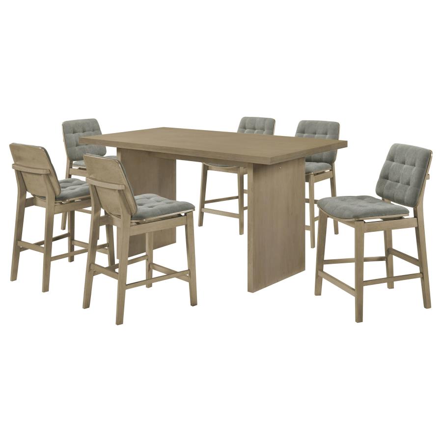 (image for) Decker 7-piece 70-inch Rectangular Counter Height Dining Set Grey and Natural Oak