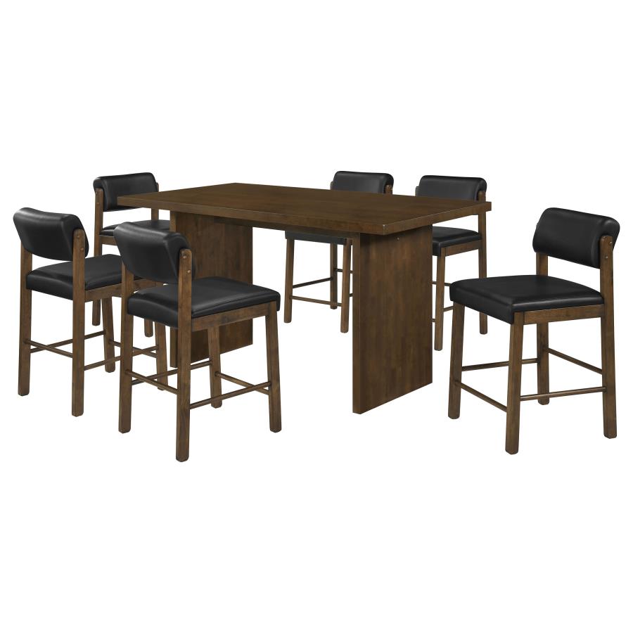 (image for) Decker 7-piece 70-inch Rectangular Counter Height Dining Set Black and Walnut