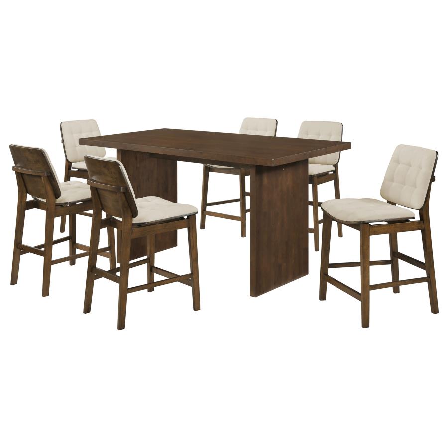 (image for) Decker 7-piece 70-inch Rectangular Counter Height Dining Set Cream and Walnut