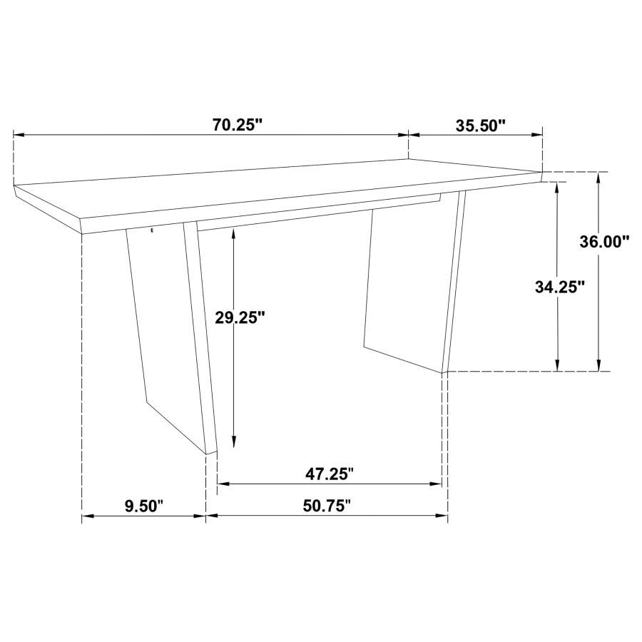 Modal Additional Images for Decker 70-inch Rectangular Wood Counter Height Dining Table Dark Walnut