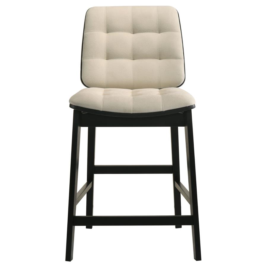 Redbridge Velvet Upholstered Counter Chair Cream and Black (Set of 2)