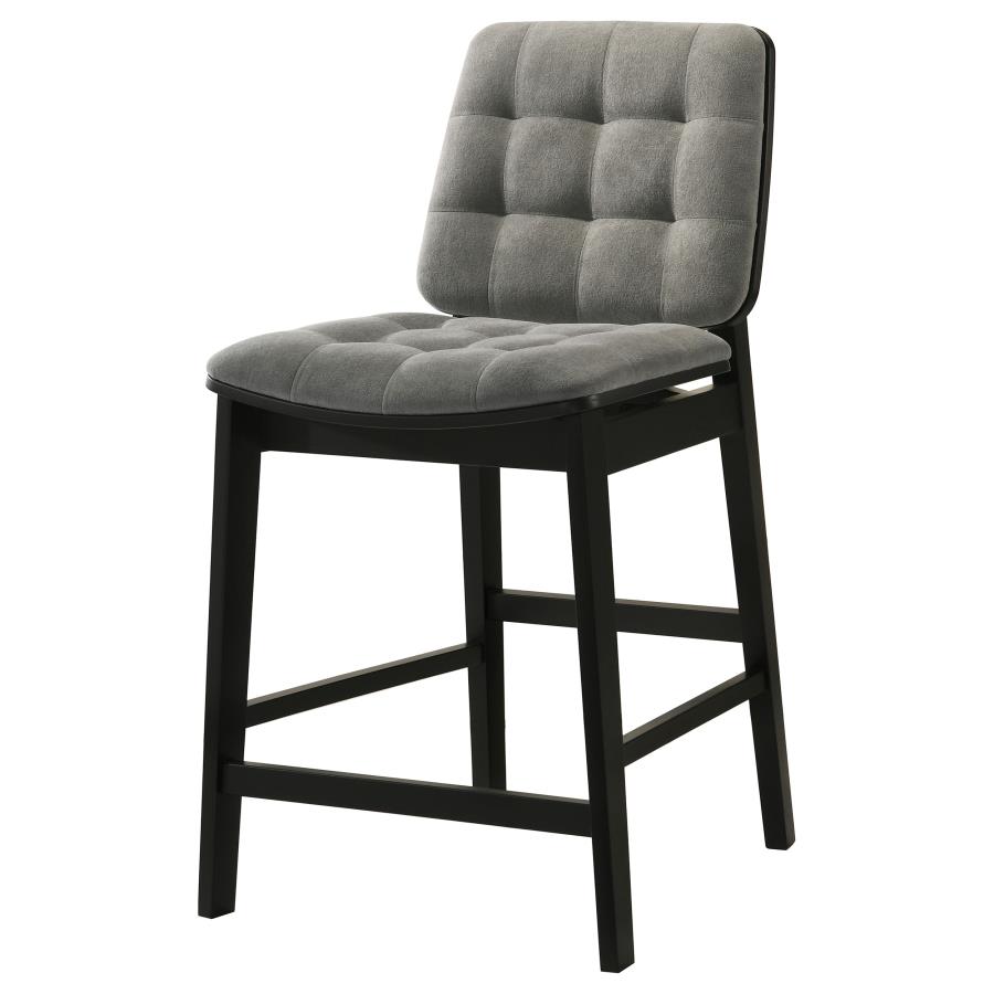 Redbridge Velvet Upholstered Counter Chair Grey and Black (Set of 2)