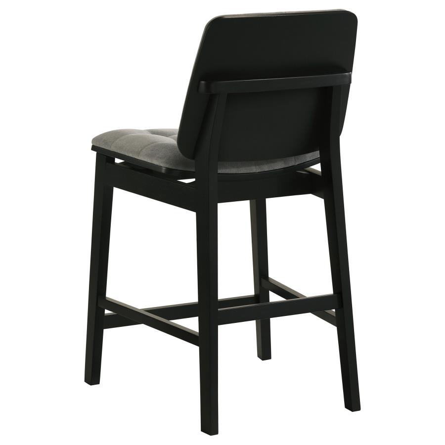 Redbridge Velvet Upholstered Counter Chair Grey and Black (Set of 2)