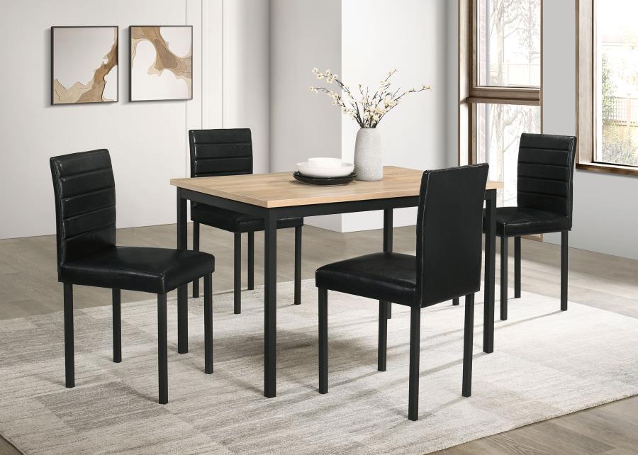 (image for) Garza 5-piece Rectangular Dining Table Greige Oak