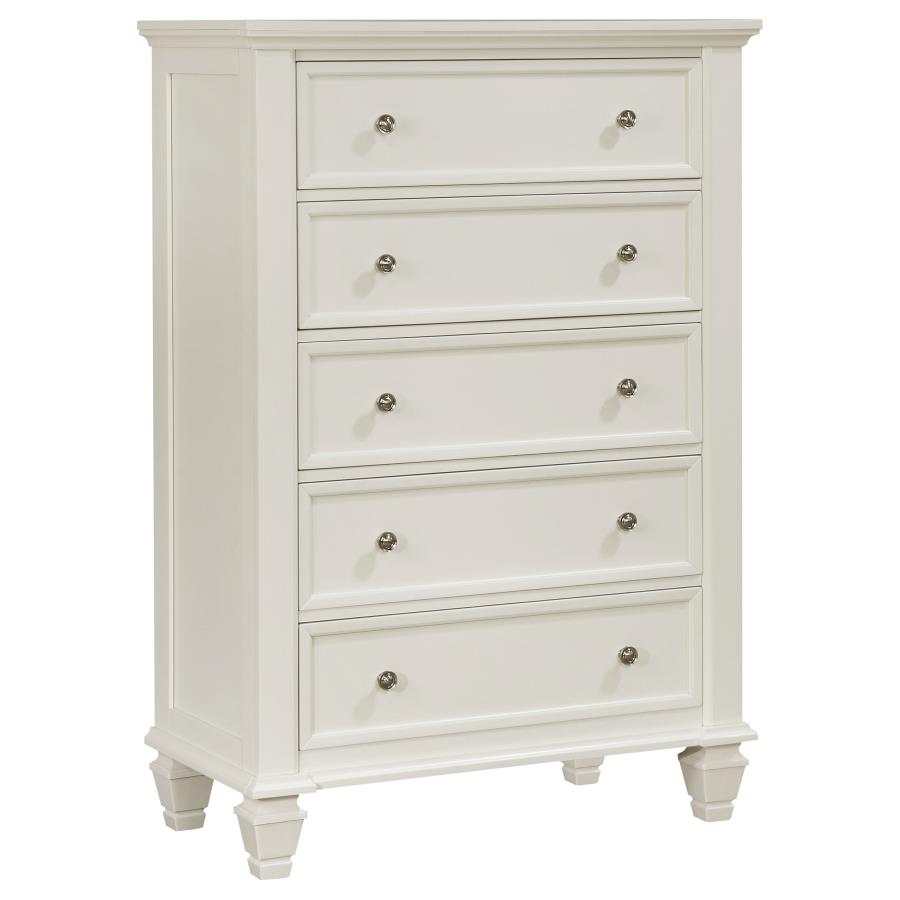 (image for) Sandy Beach 5-drawer Bedroom Chest Cream White