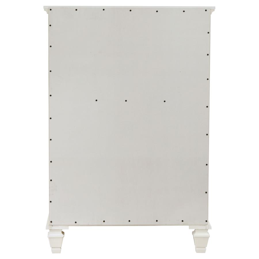 Sandy Beach 5-drawer Bedroom Chest Cream White
