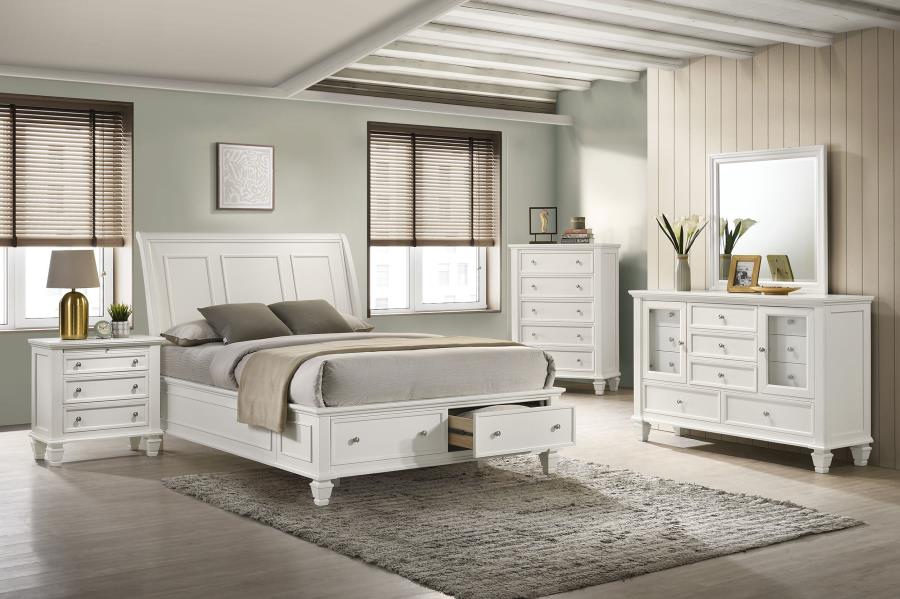 Sandy Beach 5-piece Queen Bedroom Set Cream White (image for) Sandy Beach 5-piece Queen Bedroom Set Cream White