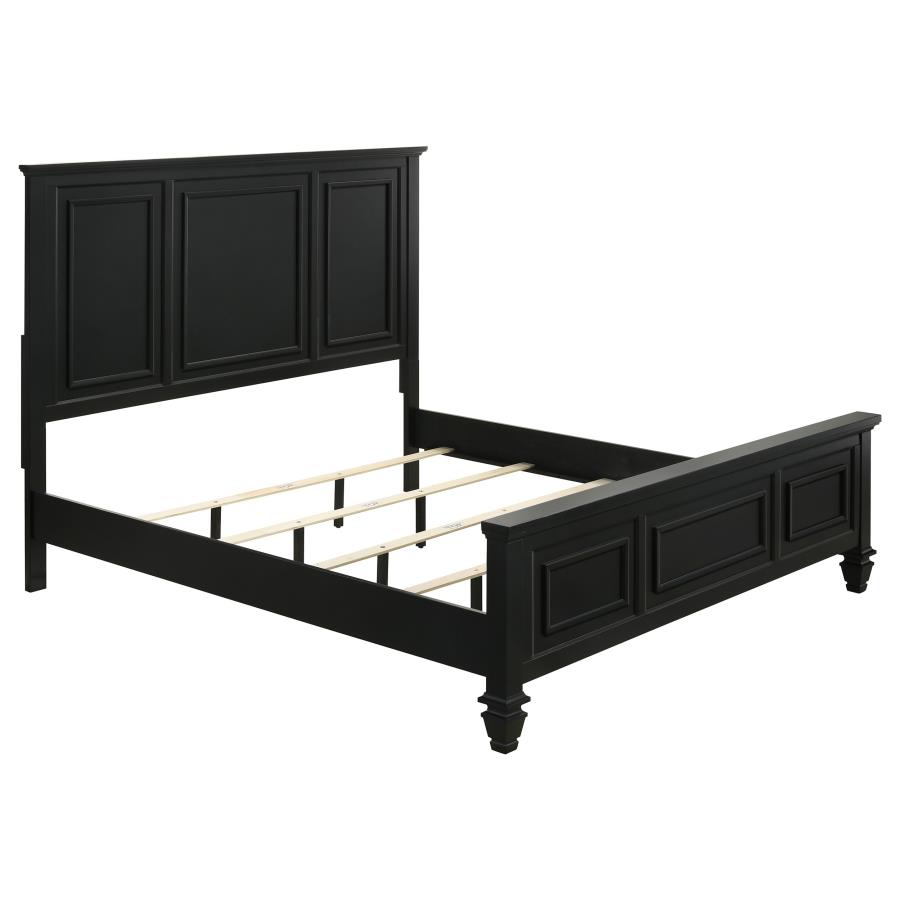 Sandy Beach Wood Eastern King Panel Bed Black (image for) Sandy Beach Wood Eastern King Panel Bed Black