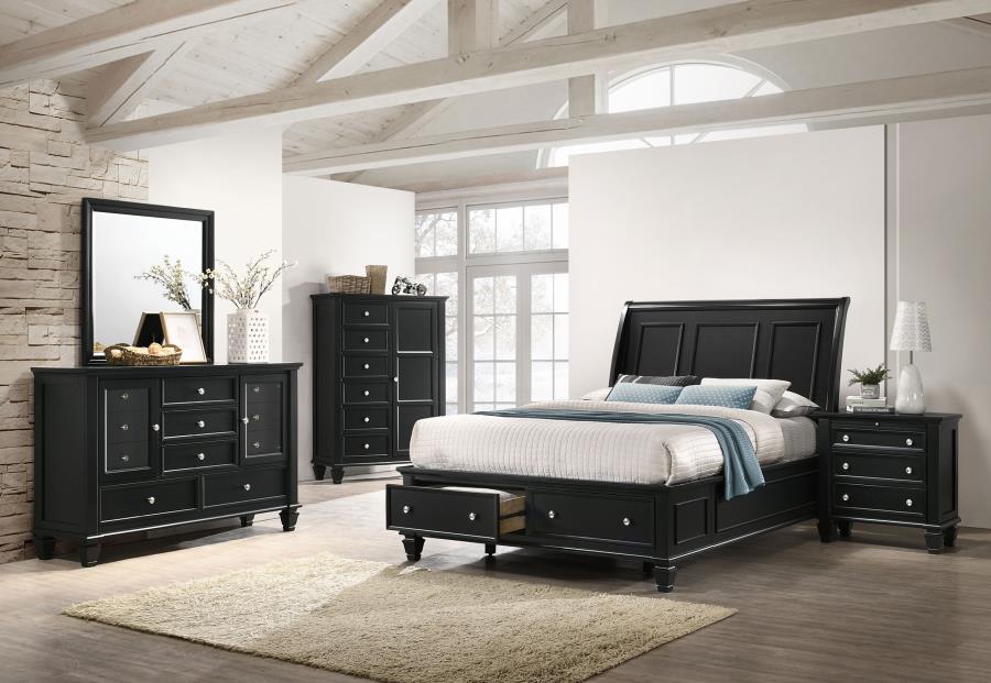 Sandy Beach 5-piece Queen Bedroom Set Black (image for) Sandy Beach 5-piece Queen Bedroom Set Black
