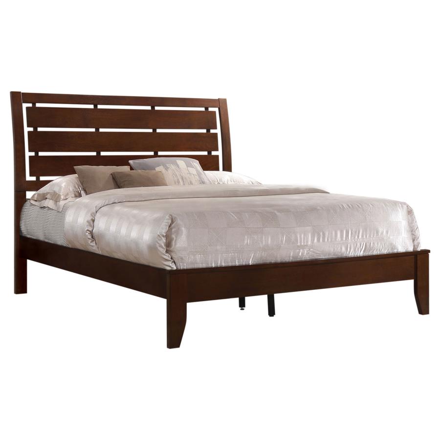 Serenity Wood Queen Panel Bed Rich Merlot (image for) Serenity Wood Queen Panel Bed Rich Merlot