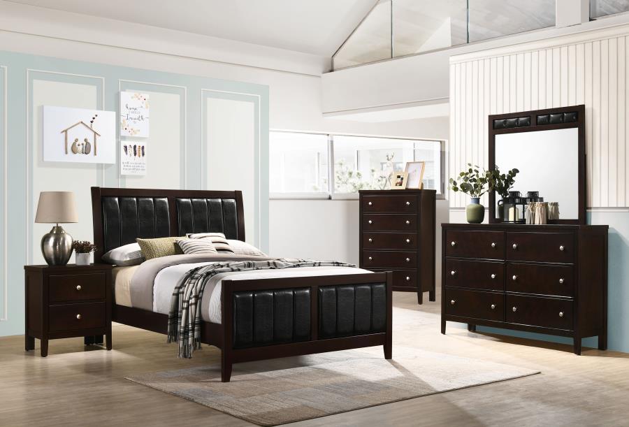 Carlton 5-piece Full Bedroom Set Cappuccino (image for) Carlton 5-piece Full Bedroom Set Cappuccino
