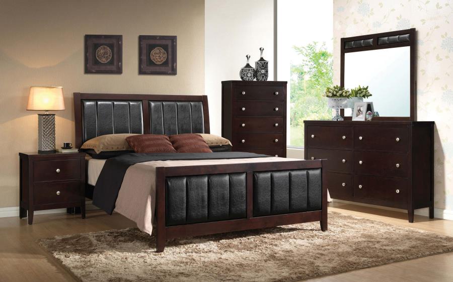 Carlton 5-piece Queen Bedroom Set Cappuccino (image for) Carlton 5-piece Queen Bedroom Set Cappuccino