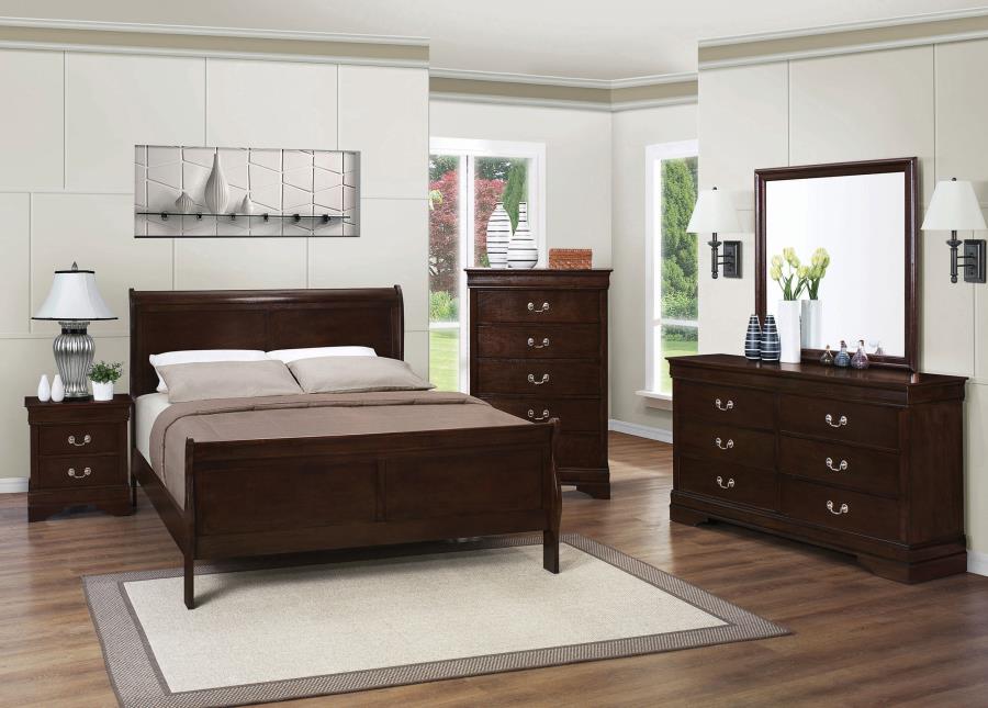 Louis Philippe 5-piece Queen Bedroom Set Cappuccino (image for) Louis Philippe 5-piece Queen Bedroom Set Cappuccino