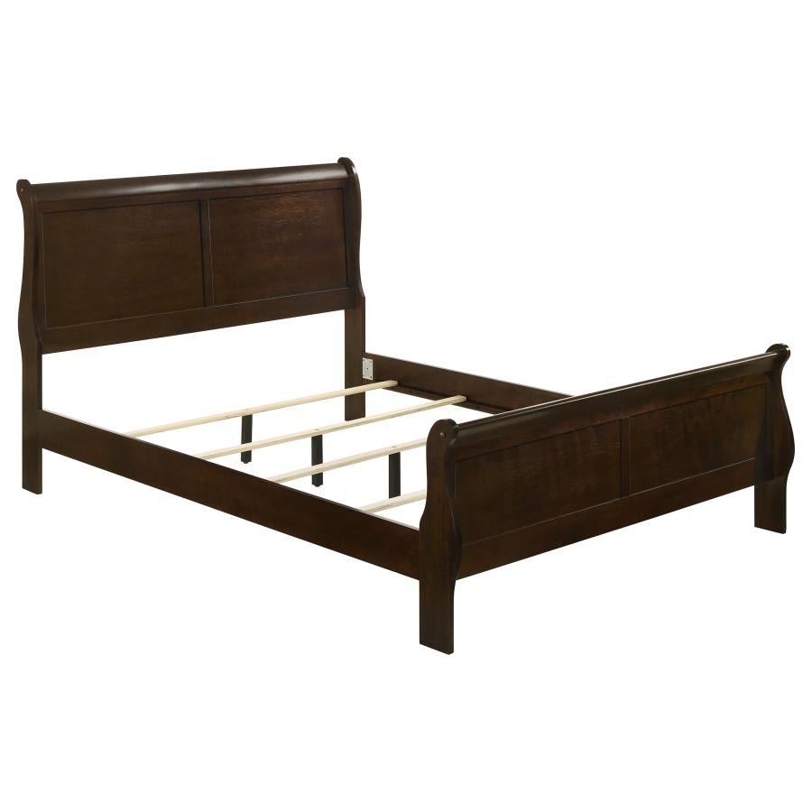 Louis Philippe Wood Queen Sleigh Bed Cappuccino (image for) Louis Philippe Wood Queen Sleigh Bed Cappuccino