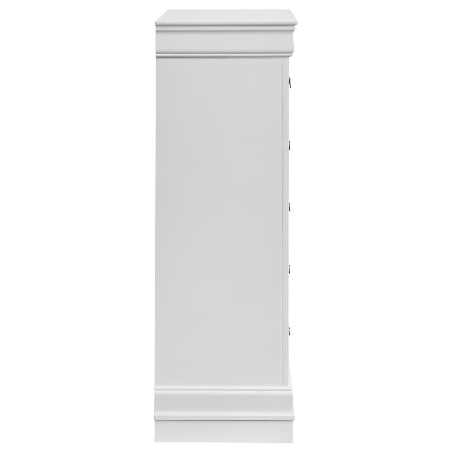 Louis Philippe 5-drawer Bedroom Chest White