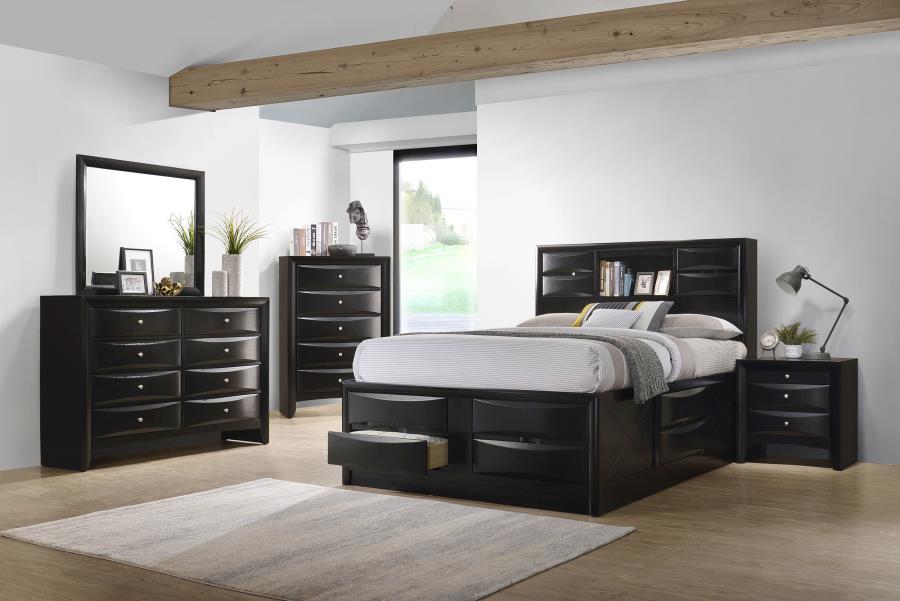 Modal Additional Images for Briana Wood California King Storage Bookcase Bed Black