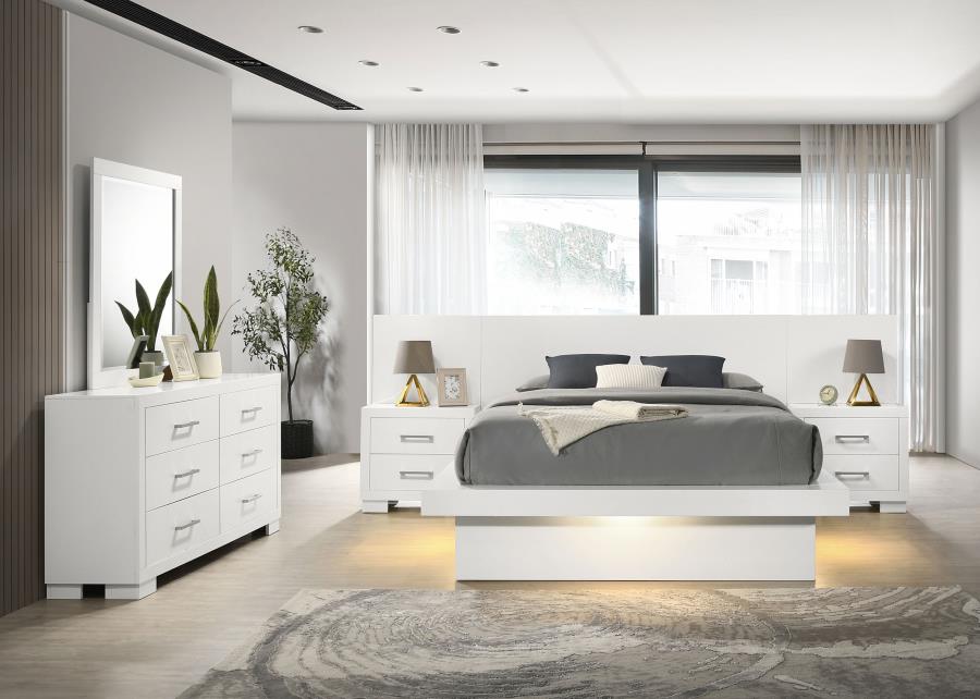Jessica 5-piece Queen LED Bedroom Set Cream White (image for) Jessica 5-piece Queen LED Bedroom Set Cream White