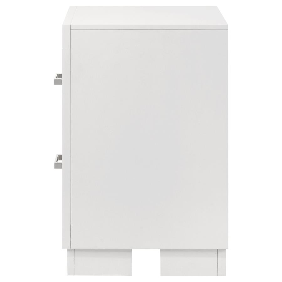 Jessica 2-drawer Nightstand Snow White