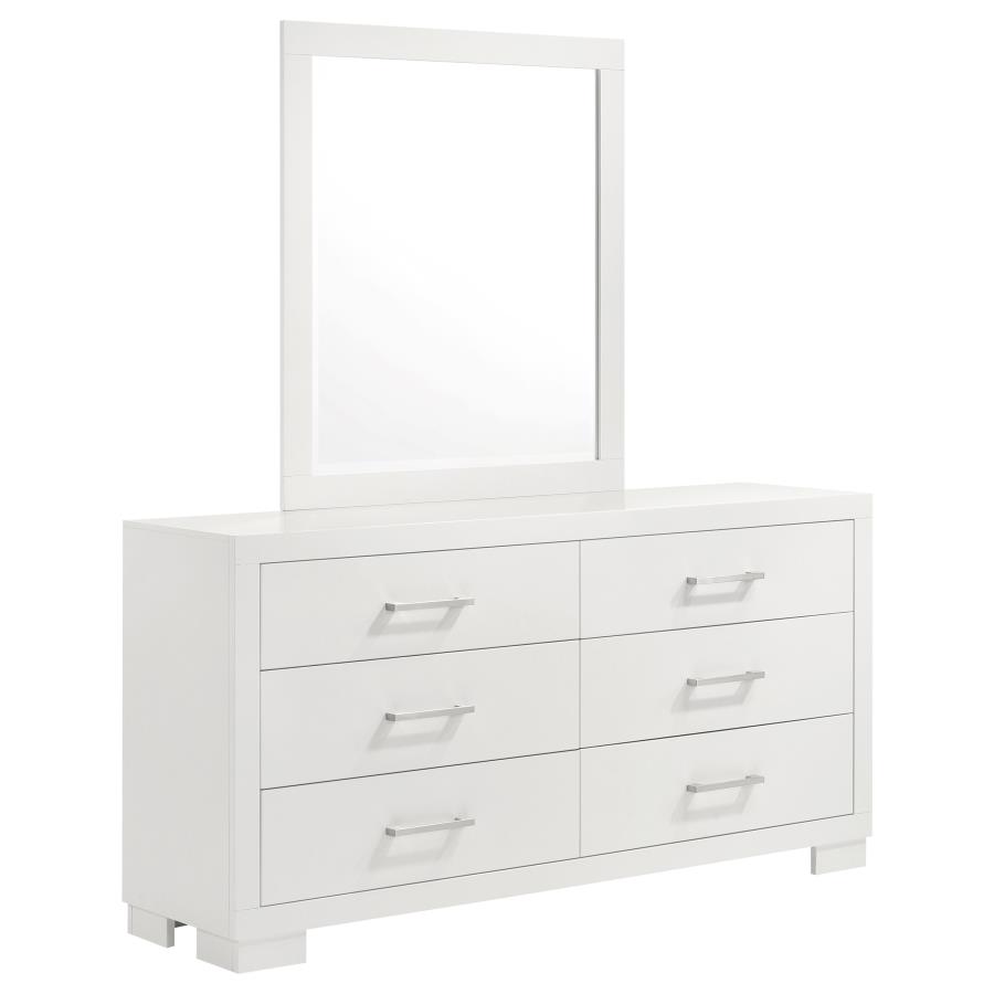 (image for) Jessica 6-drawer Dresser with Mirror Snow White