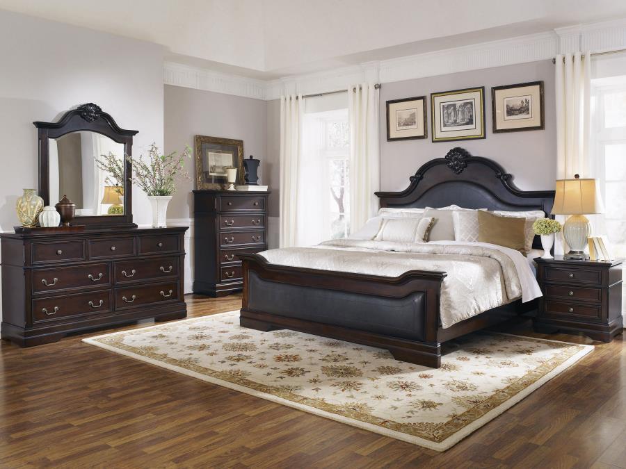 Cambridge 5-piece Queen Bedroom Set Cappuccino (image for) Cambridge 5-piece Queen Bedroom Set Cappuccino